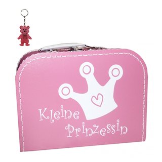 Kinderkoffer pink mit Krone "Kleine Prinzessin" 25 cm inkl. 1 Reflektorbärchen