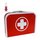 Arztkoffer (mit Borde) rot mit weißem Kreuz 25 cm inkl. 1 Reflektorbärchen