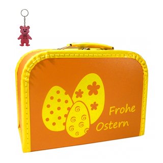 Kinderkoffer (mit Borde) orange "Frohe Ostern" 45 cm inkl. 1 Reflektorbärchen