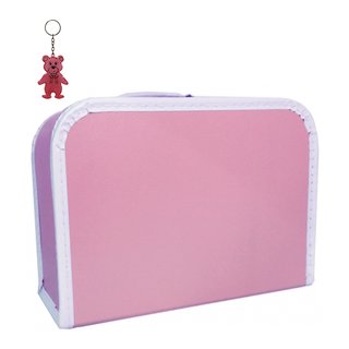 Kinderkoffer (mit Borde) pink 30 cm inkl. 1 Reflektorbärchen