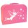 Kinderkoffer pink mit Fee weiß 16 cm inkl. 1 Reflektorbärchen
