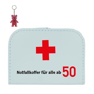 Notfallkoffer weiß "50 Jahre" 20 cm inkl. 1 Reflektorbärchen