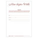 Persönlicher Testament Brief inkl. Arzttasche gratis
