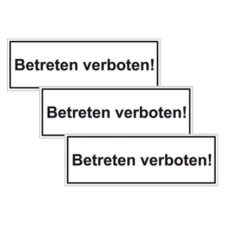 Türhinweisschild "Betreten verboten!" 3er Pack Folie selbstklebend 297 x 100 mm