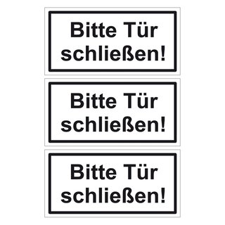 Türhinweisschild "Bitte Tür schließen!" 3er Pack Folie selbstklebend 200 x 100 mm