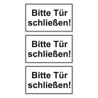 Türhinweisschild "Bitte Tür schließen!" 3er Pack Folie selbstklebend 250 x 150 mm