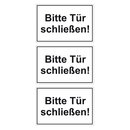 Türhinweisschild "Bitte Tür schließen!" 3er Pack Folie selbstklebend 300 x 200 mm