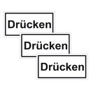 Türhinweisschild "Drücken" 3er Pack Folie selbstklebend 100 x 50 mm