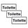 Türhinweisschild "Toilette" 3er Pack Folie selbstklebend 200 x 100 mm