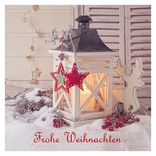 10er Pack Geschenkkarten "Frohe Weihnachten" Laterne