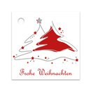25er Pack Geschenkanhänger "Frohe Weihnachten" Tannenbaum ca. 55 x 55 mm