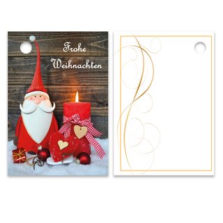 25er Pack Geschenkanhänger Frohe Weihnachten Weihnachtsmann ca. 52x74 mm
