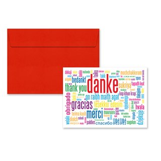 5er Pack Klappkarten mit Umschlag Geschenkkarte "Danke"
