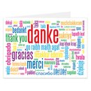 5er Pack Klappkarten mit Umschlag Geschenkkarte "Danke"