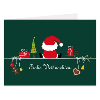 5er Pack Klappkarten mit Umschlag Weihnachtskarte Weihnachtsmann