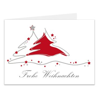 5er Pack Klappkarten mit Umschlag Weihnachtskarte Tannenbaum
