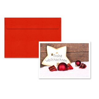 5er Pack Klappkarten Grußkarten mit Umschlag Weihnachtskarte Stern