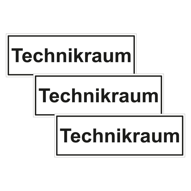 Türhinweisschild "Technikraum" 3er Pack Folie 297 x 100 mm, 6,49