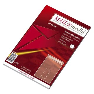 MAILmedia® Versandtaschen C5 (162x229 mm) mit Fenster, haftklebend, 90 g/qm, weiß, 10 Stück