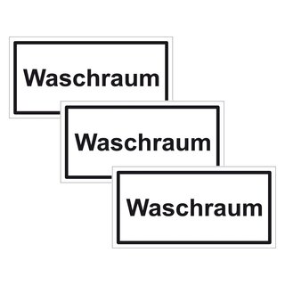 Türhinweisschild "Waschraum" 3er Pack Folie selbstklebend 200 x 100 mm