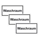 Türhinweisschild "Waschraum" 3er Pack Folie selbstklebend 200 x 100 mm