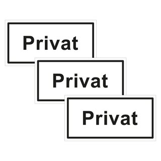 Türhinweisschild "Privat" Folie selbstklebend 100 x 50 mm 3 Stück/Bogen