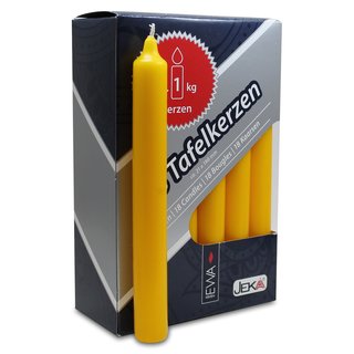 6er Pack Tafelkerzen goldgelb, ca. 21 x 190 mm (6 x 18 Stück)