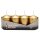 4er Tray Stumpenkerzen gold lackiert, Größe ca. 35 x 60 mm