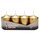 4er Tray Stumpenkerzen gold lackiert, Größe ca. 40 x 60 mm