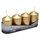 3er Pack Stumpenkerzen metallic gold, ca. 50 x 80 mm (3 x 4 Stück)