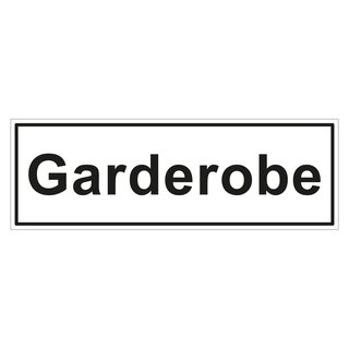 Hinweisschild Garderobe 3er Pack Folie selbstklebend 297 x 100 mm