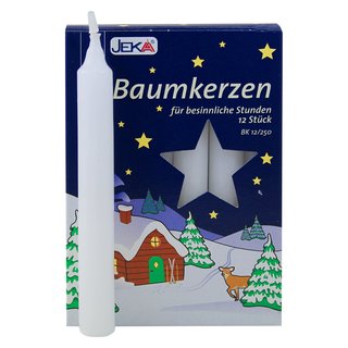 16er Pack Baumkerzen weiß ca. 15 x 125 mm (16 x 12 Stück)