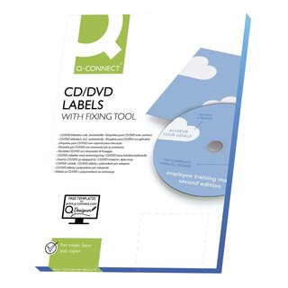 Q-Connect CD-Etiketten - Classic Size, weiß, 50 Stück/25