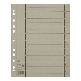 Elba Trennblätter mit Perforation - A4 Überbreite, grau, 100 Stück