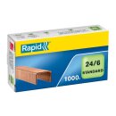 Rapid Heftklammern 24/6mm Standard, verkupfert, 1000...