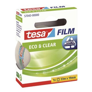 Tesa® Eco & Clear - unsichtbar, Bandgröße (L x B): 33 m x 19 mm