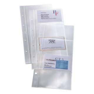 Sigel® Hüllen für Visitenkarten-Ringbücher, einreihig, 10 Sichthüllen, für bis zu 80 Karten (max. 90x58 mm)