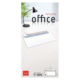 Elco Briefumschlag Office - C5/6 DL, hochweiß, haftklebung, Idr, 80g, 50 Stück