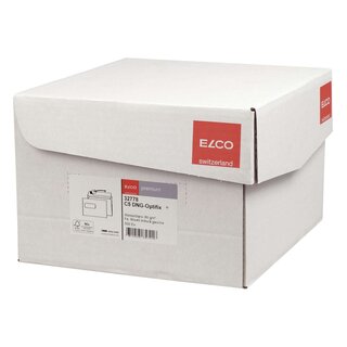 Elco Briefumschlag Office Box mit Deckel - C5, weiß, haftklebend, mit Fenster, 80 g/qm, 500 Stück