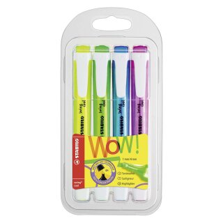 Stabilo® Textmarker swing® cool - Kunststoffetui mit 4 Stiften