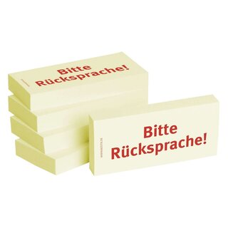 Haftnotizen "Bitte Rücksprache" - 75 x 35 mm, 5x 100 Blatt