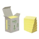 Post-it® Recycling Notes, pastellgelb - 38 x 51 mm, 6...