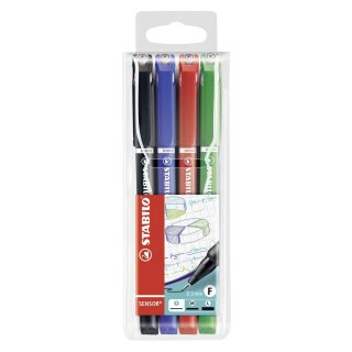 Stabilo® Fineliner sensor® - 0,3 mm, Kunststoffetui mit 4 Stiften