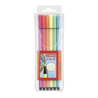 Stabilo® Fasermaler Pen 68 - Etui, 6 Farben 6806-1