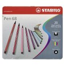 Stabilo® Fasermaler Pen 68 - Metalletui, 20 Farben