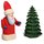 Miniaturen Figur "Weihnachtsmann mit Schlitten" 3-teilig