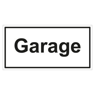 Türhinweisschild Garage 3 Stück/Bogen Folie selbstklebend 100 x 50 mm