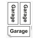 Türhinweisschild "Garage", Folie selbstklebend, 200 x 100 mm, 3 Stück/Bogen
