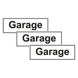 Türhinweisschild "Garage" 3er Pack Folie selbstklebend 297 x 100 mm