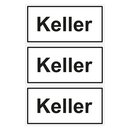 Türhinweisschild "Keller" 3er Pack Folie selbstklebend 200 x 100 mm